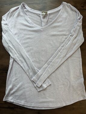 a new day Women's V-Neck Long Sleeve Top in Light Lavender